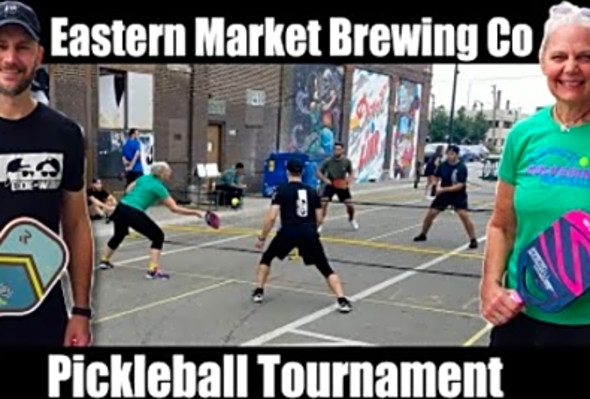 Webby and Leslie Compete at Eastern Market Brewing Pickleball Tournament in Detroit