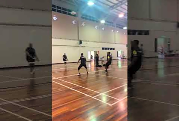 Pickleball is an indoor or outdoor racket/paddle sport in which two players (singles)