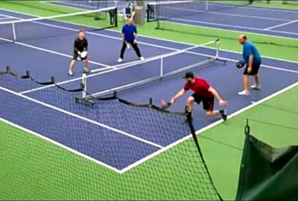 Scarbourough pickleball tournament: Game 3, Hinterschied/Jenkins vs Evans/Guhl