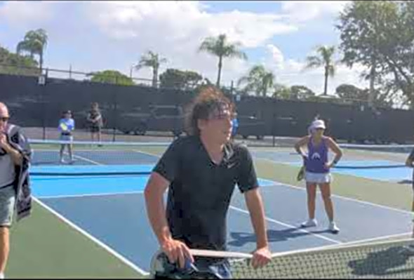 Intense Pickleball Mixed Doubles at Summer Smackdown Tournament