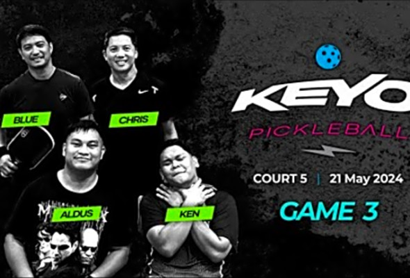 Men&#039;s Doubles Pickleball game at VMMC - ALDUS/KEN vs. CHRIS/BLUE - GAME 3