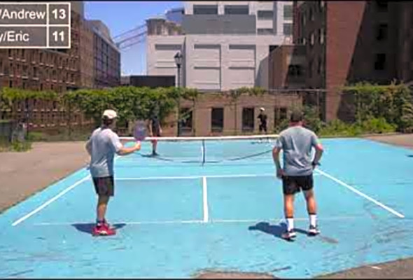 Brooklyn Pickleball MLP tournament Derek and Andrew vs Duy and Eric