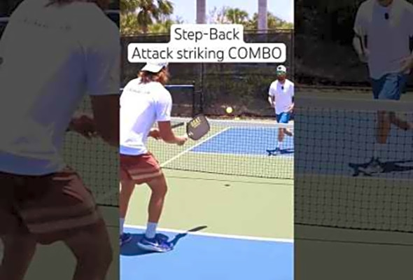 Advanced pickleball attack combinations (step back attack) #pickleballtips #pickleball #paddle