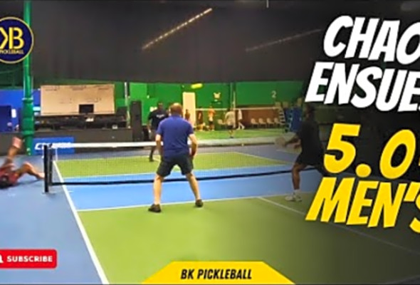 CHAOS ENSUES in 5.0 Men&#039;s Pickleball Match