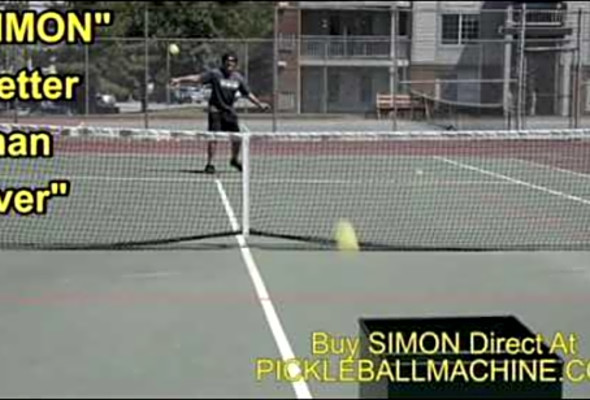 Simon2 pickleball throwing machine. Baseline ground strokes.