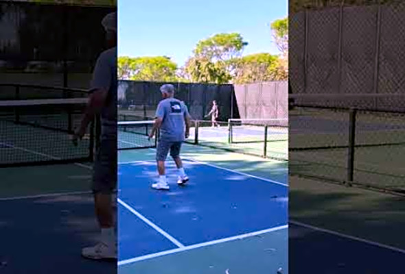 Epic Pickleball Rally! Drop Shot Fail &amp; Baseline Save!