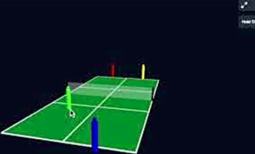 3D Pickleball Court App Demo - Player Positions For The Serve