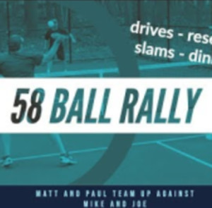 A wicked 58 ball pickleball rally!