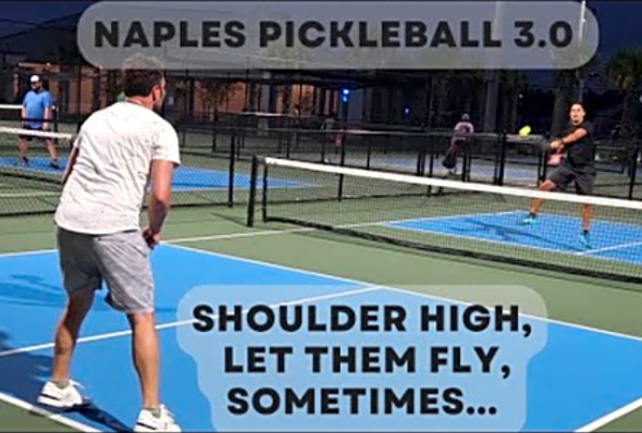 Naples Pickleball 3.0, Lobs, Drops, Drives, &amp; Misses! Rob &amp; The Old Man vs Erik &amp; Joey