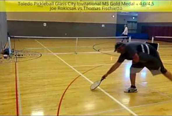 Toledo Pickleball Glass City Invitational MS Gold Medal 4.0/4.5 Joe Rokicsak vs Thomas Fischietto