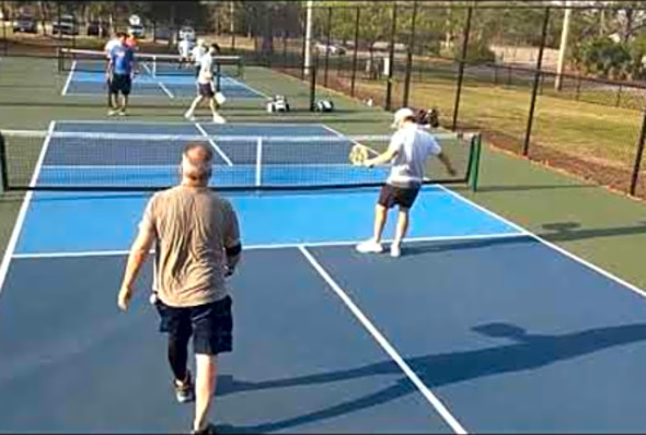 20 MPH WINDS! 4.0 Pickleball Rec Game at Midway Park in Myrtle Beach, SC