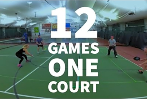 12 pickleball games, one video