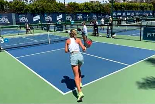 Mary &amp; Maggie Brascia VS Lacy Schneemann &amp; Lina Padegimaite Womens Pickleball PPA Newport Beach 4/22