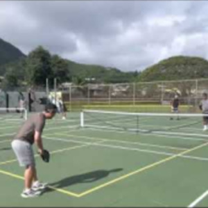 Keolu Pickleball Action - Mens Doubles, Aaron/Lance vs David/Davin - Oah...