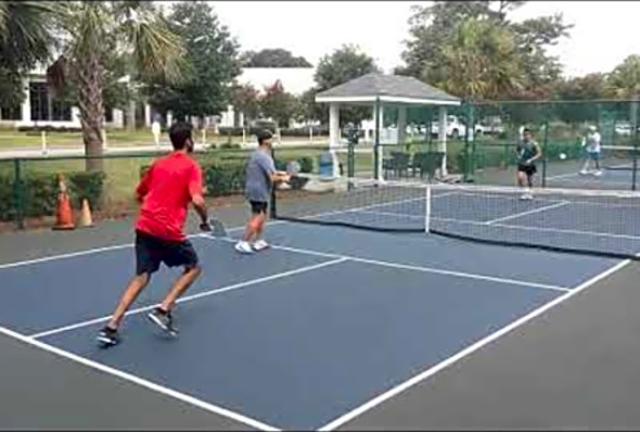 MASSIVELY POWERFUL BACKHAND! North vs South Pickleball Tournament at Kingston in Myrtle Beach, SC