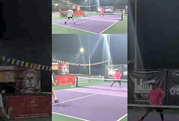 The trickster gets out tricked #pickleball #trickshots #singles #mexico #youtubeshorts