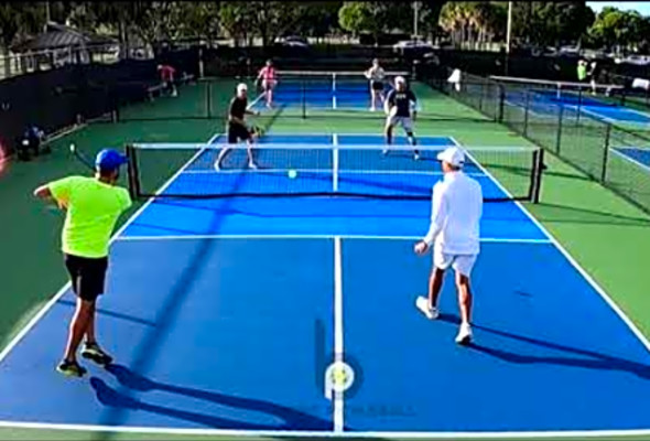 Boca Raton pickleball pros Aaron, Scott Golden, Mani, &amp; Matt.