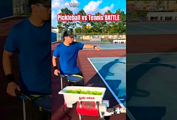 Pickleball vs Tennis BATTLE #tennis #pickleball #shorts #funny #battle
