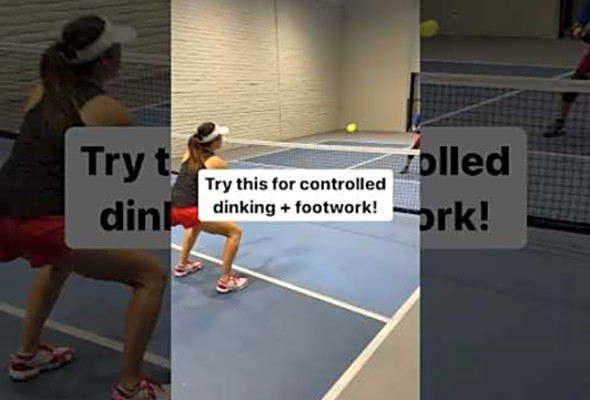 Simple drill to keep dinks soft footwork! #youtubeshorts #pickleball #shorts #dinking #drills #fun
