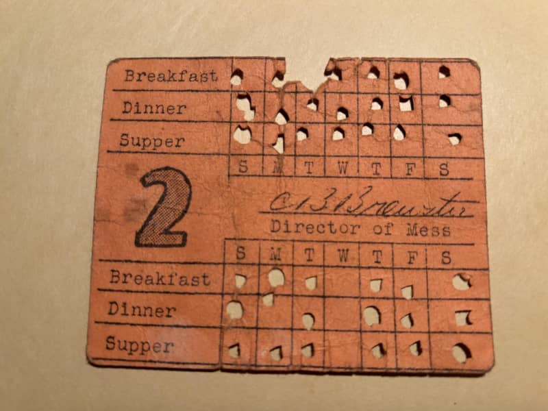 Camp Mess Hall Ration Card