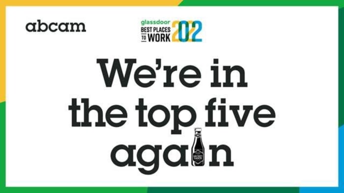 Abcam in the Top 5 UK Best Places to Work Through Glassdoor