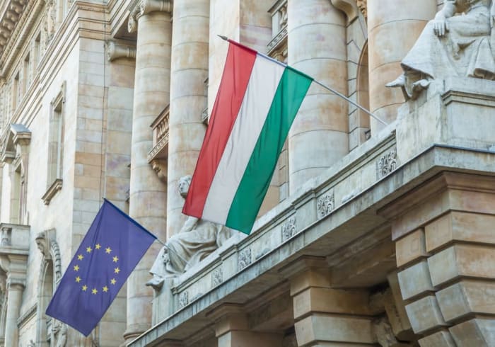 Anti-LGBTQ+ Law Protested in Front of Hungarian Parliament