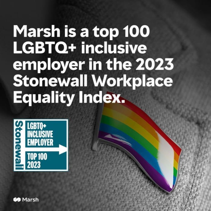Marsh McLennan Achieves a First-Time Ranking on Stonewall’s Top 100 Employers 2023 List