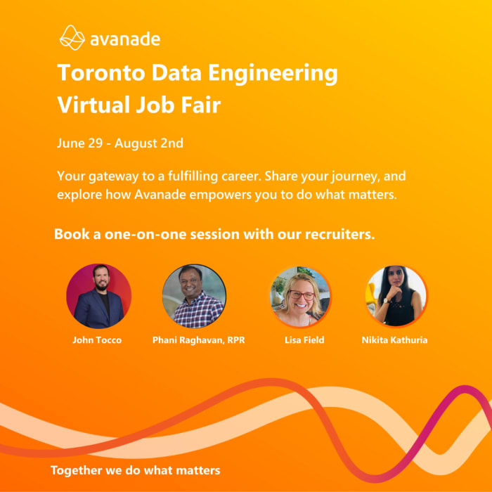 Data Engineers in Toronto - Are you looking to take your expertise in Microsoft cloud technology to new heights? Elevate your career at Avanade's virtual job fair!
