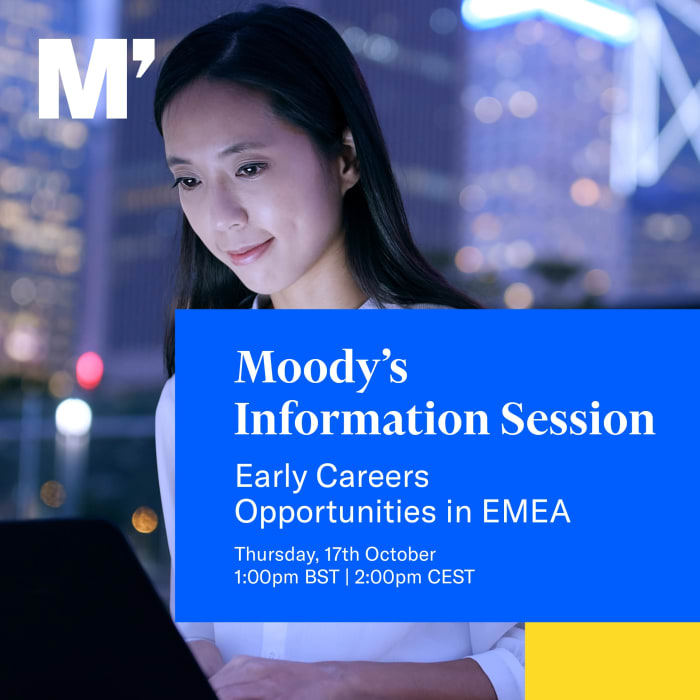 Moody's Information Session: Early Careers Opportunities in EMEA