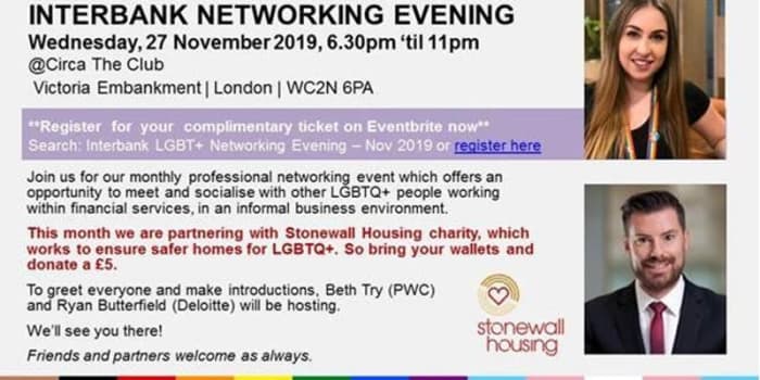 Interbank LGBT+ Networking Evening - Nov 2019
