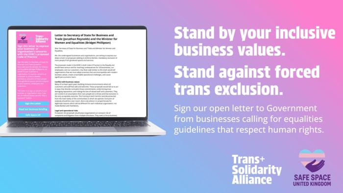 Hundreds of UK firms sign letter urging government to reject trans exclusion guidance