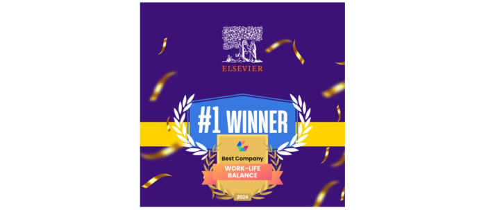 Elsevier has been named the No. 1 Company for Work-Life Balance by Comparably Awards