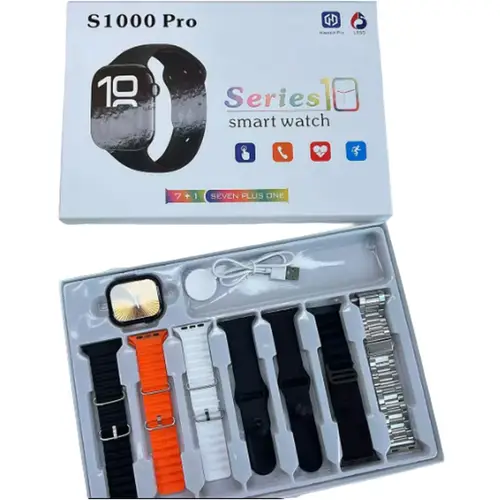 S1000 Pro Series 10 Smart Watch – 7-in-1 Multi-Strap Combo Set