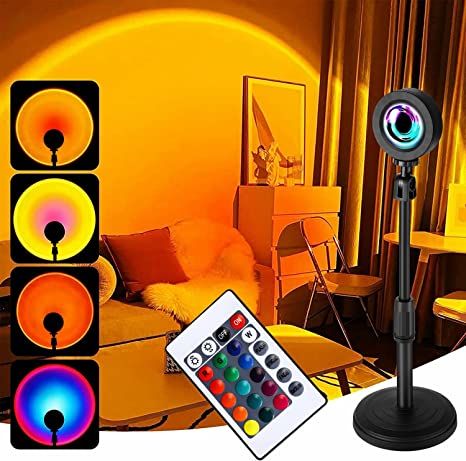 Sunset Rainbow LED Projection Lamp – USB Powered Modern Floor Lamp