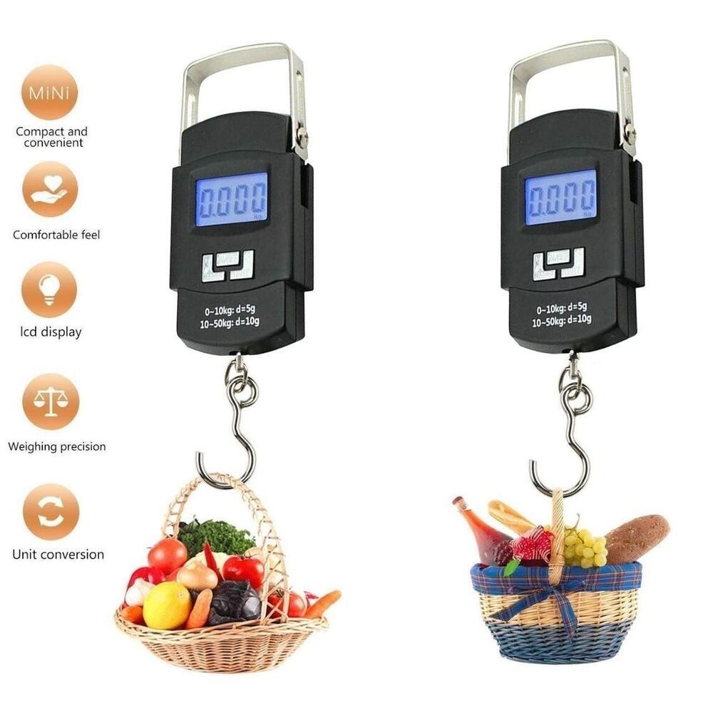 Electronic Portable LCD Digital Luggage Scale – Mini Handheld Pocket Scale