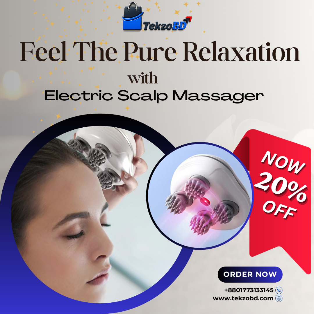 Scalp Head Hair Massager Electric Health Care | Stress Relief & Red Light Therapy