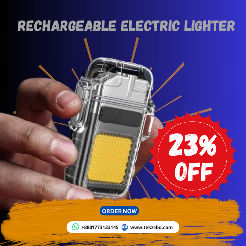 Waterproof Dual Arc Plasma Lighter – Rechargeable Windproof Outdoor Lighter with LED Light | tekzobd.com