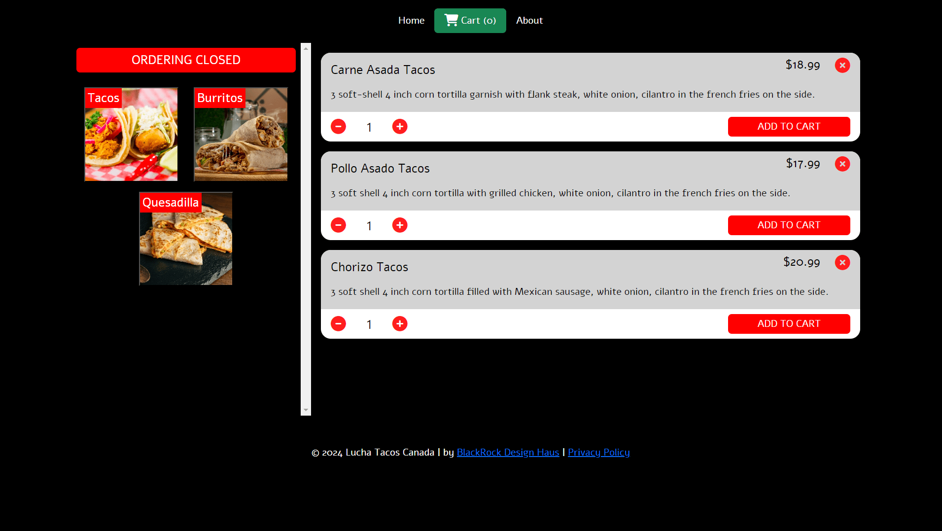 Lucha Tacos contact page