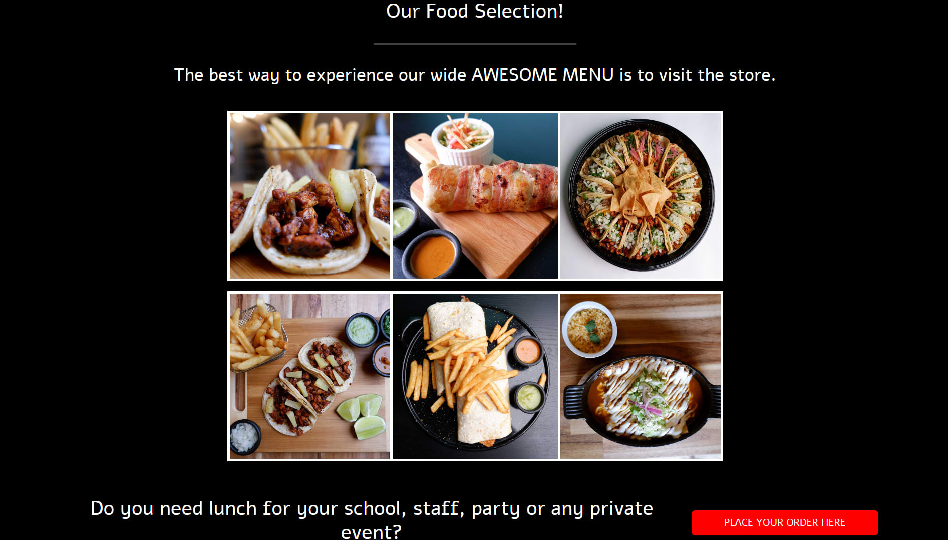 Lucha Tacos ordering interface