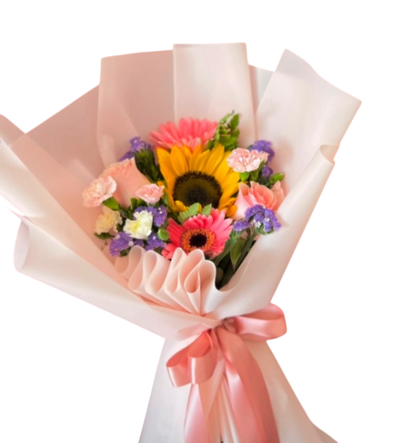 Rosas girasol y Gerberas