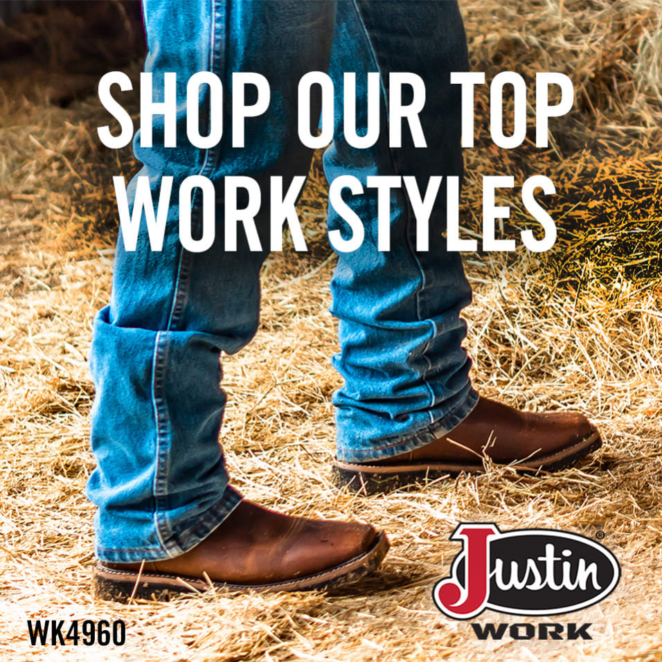 justin men's stampede square toe western boots