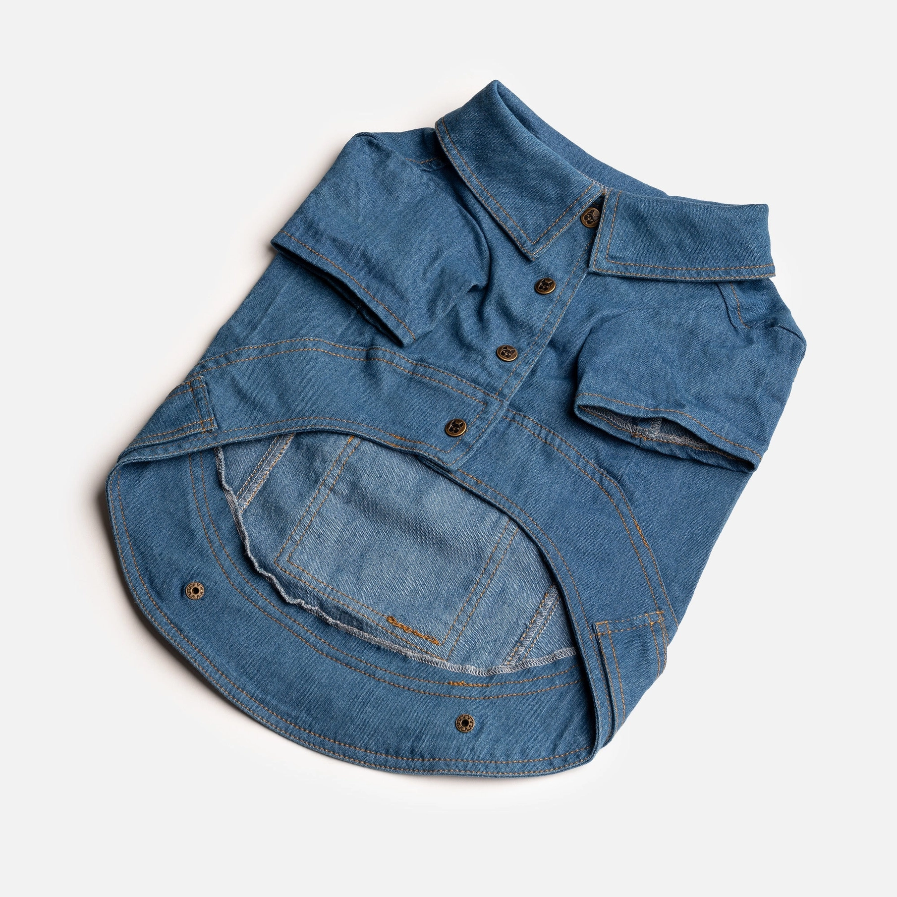 Dusten Denim Dog Jacket – Silver Paw
