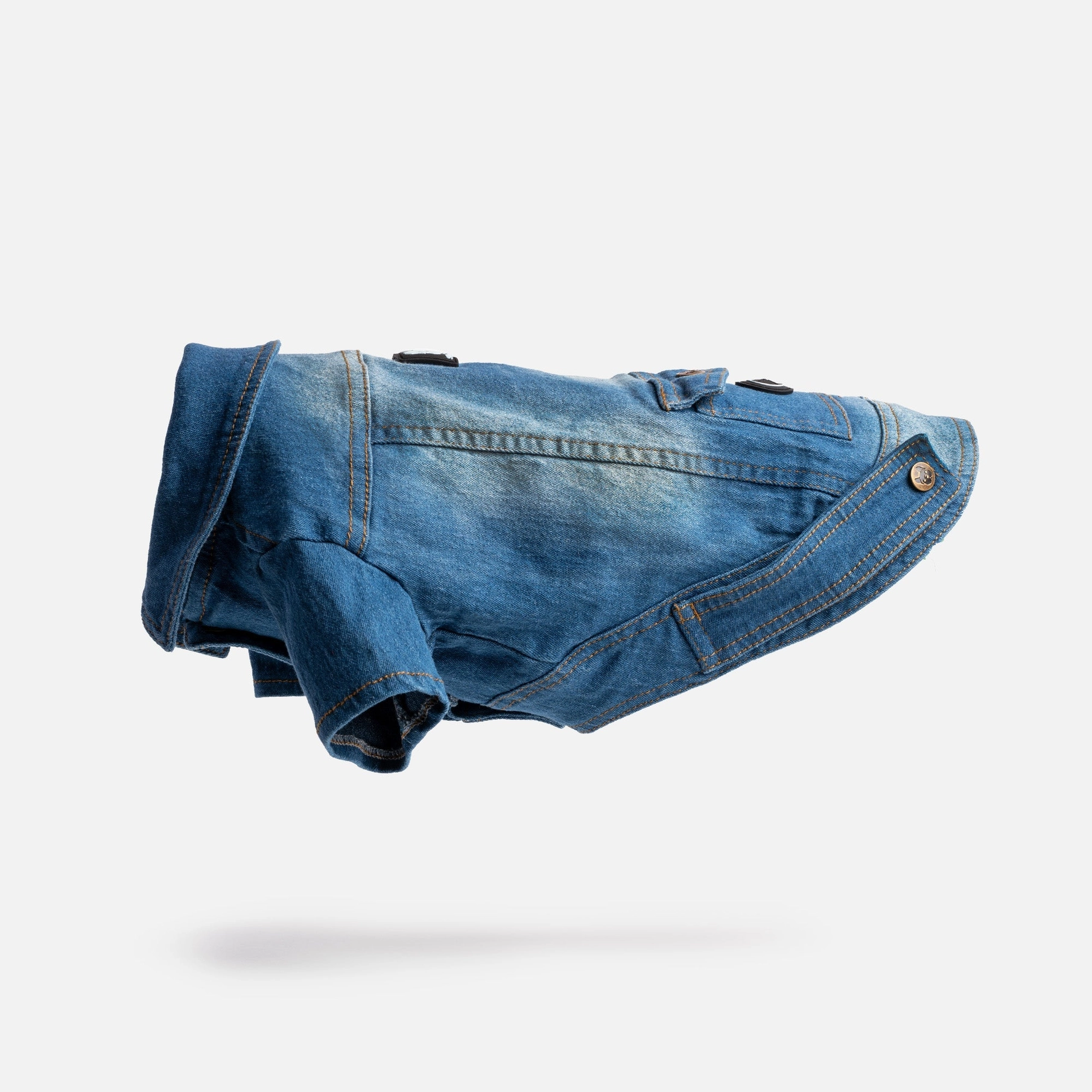 Dusten Denim Dog Jacket – Silver Paw