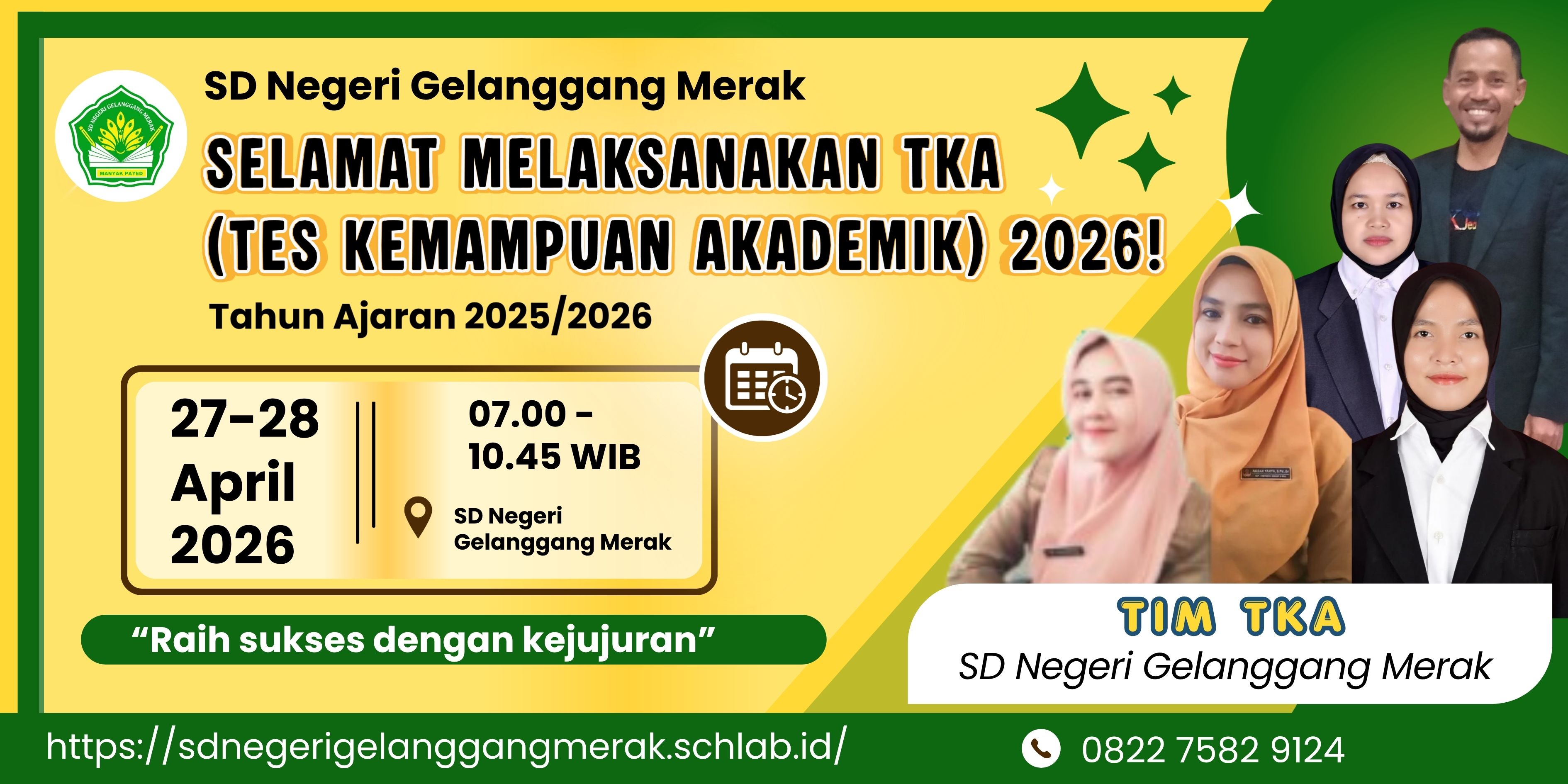SD Negeri Gelanggang Merak Sukses Gelar Tes Kemampuan Akademik (TKA)