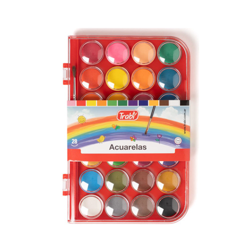 Acuarelas Trabi Estuche X 28 Colores con Pincel