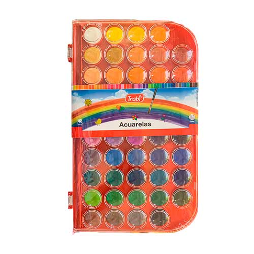 Acuarelas Trabi Estuche X 48 Colores con Pincel