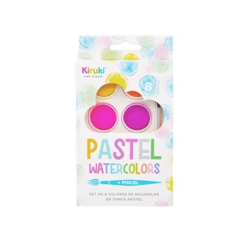 Acuarelas Kiruki Pastel Estuche X 8 Colores C/Pincel