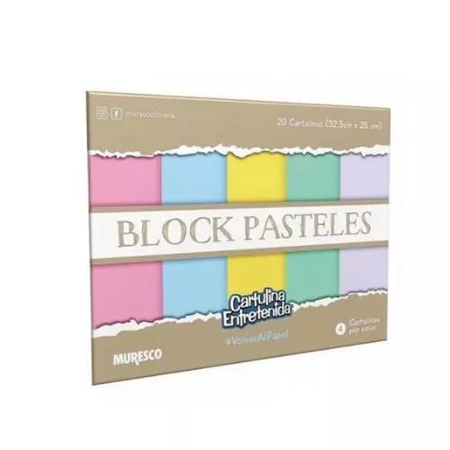 Block de Dibujo Muresco Inspira N°5 Cartulina Pastel