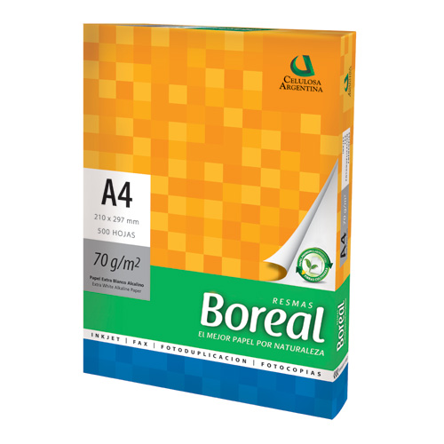 Resma Papel Boreal T/A4 70 Grs. x 500 Hs.
