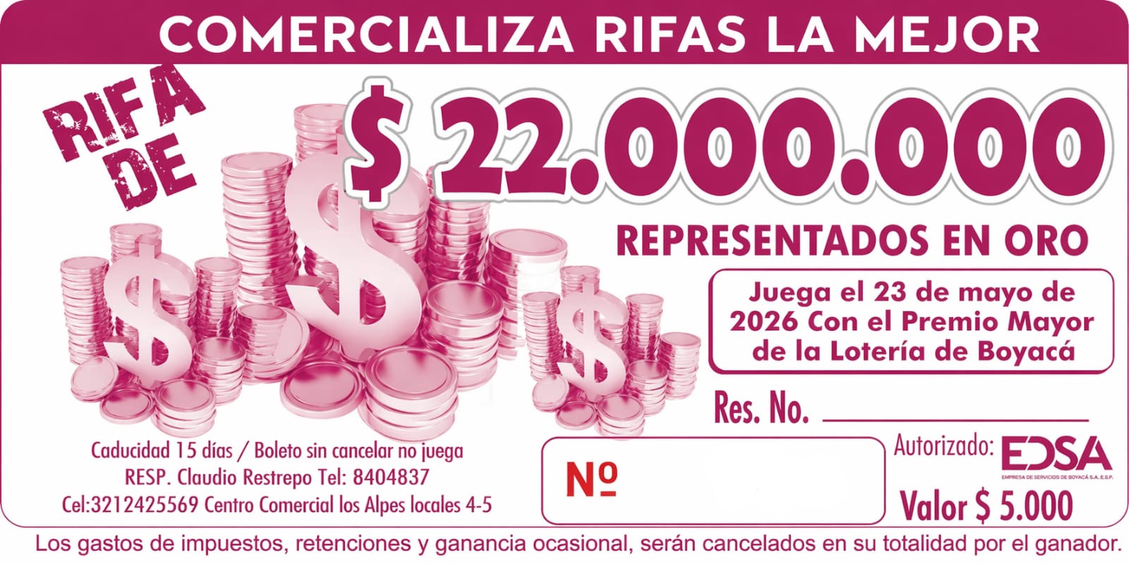 RIFA DE 22 MILLONES